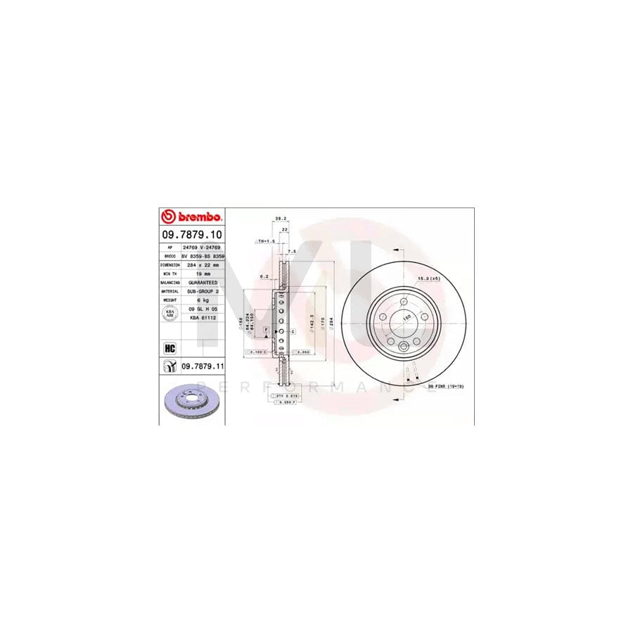 BREMBO COATED DISC LINE 09.7879.11 Brake Disc Internally Vented, Coated | ML Performance Car Parts