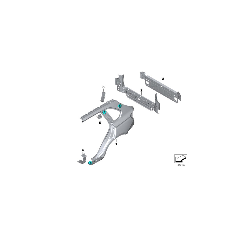 Genuine BMW 41217374417 Reinforcement Plate, D-Pillar, Left (Inc. X5 25d, X5 M & X5 35iX) | ML Performance UK