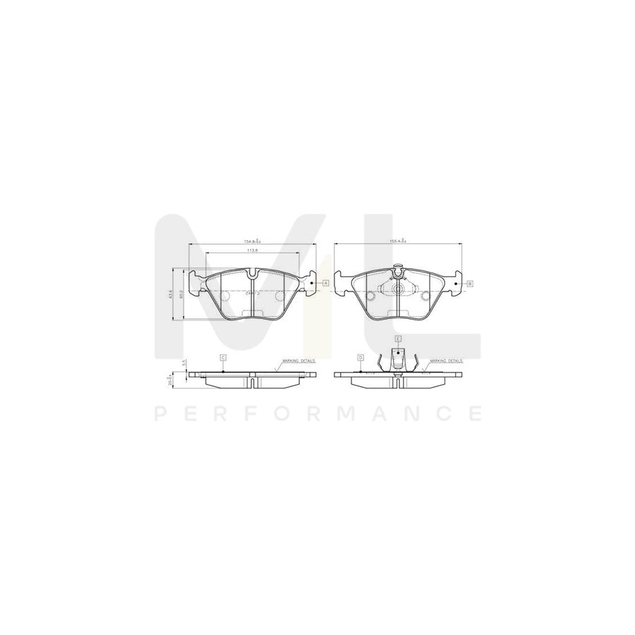 Bosch 0986Tb2598 Brake Pad Set For Bmw 5 Series Excl. Wear Warning Contact | ML Performance Car Parts