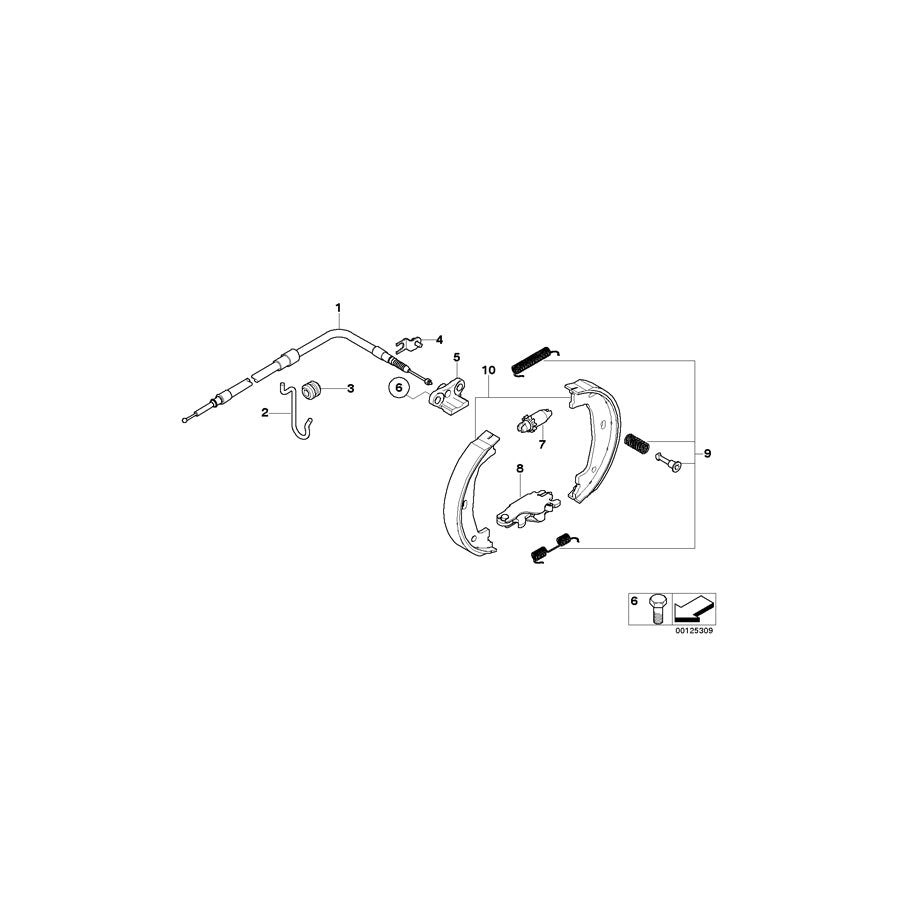 Genuine BMW 34406770603 E61 E60 Left Hand Brake Bowden Cable (Inc. 528xi, 530xd & 545i) | ML Performance UK Car Parts
