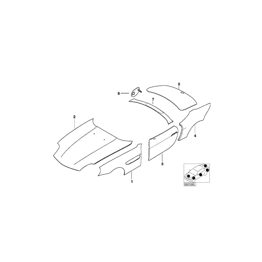 Genuine BMW 41357011670 E52 Side Panel, Front Right (Inc. Alpina V8 & Z8) | ML Performance UK