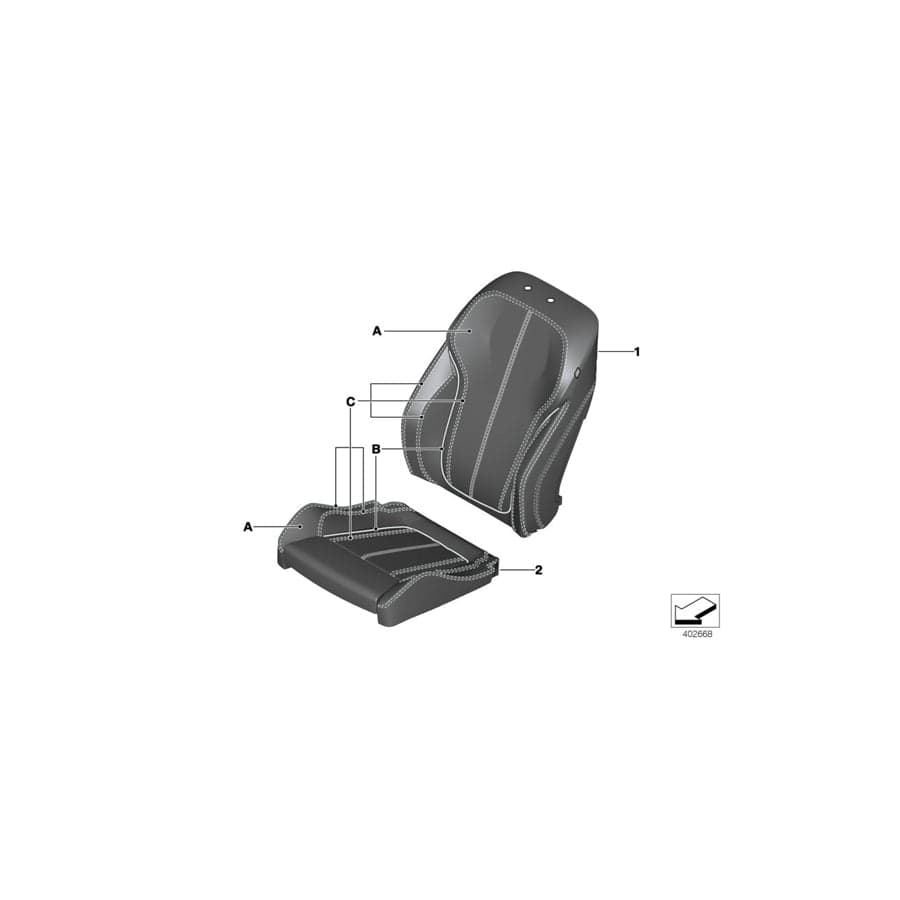 Genuine BMW 52107989253 F15 F16 Sports Seat Cover Leather INDIVIDUAL (Inc. X5 28iX, X6 35iX & X5 25d) | ML Performance UK Car Parts