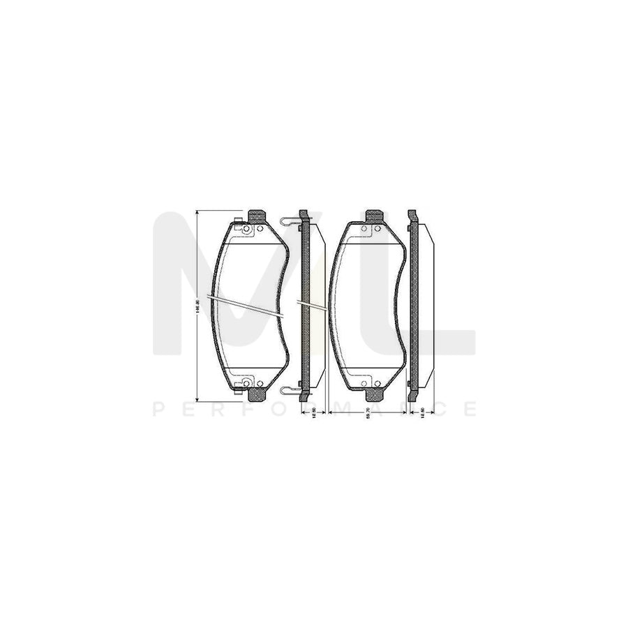 Bosch 0986Tb2826 Brake Pad Set Excl. Wear Warning Contact, With Accessories | ML Performance Car Parts