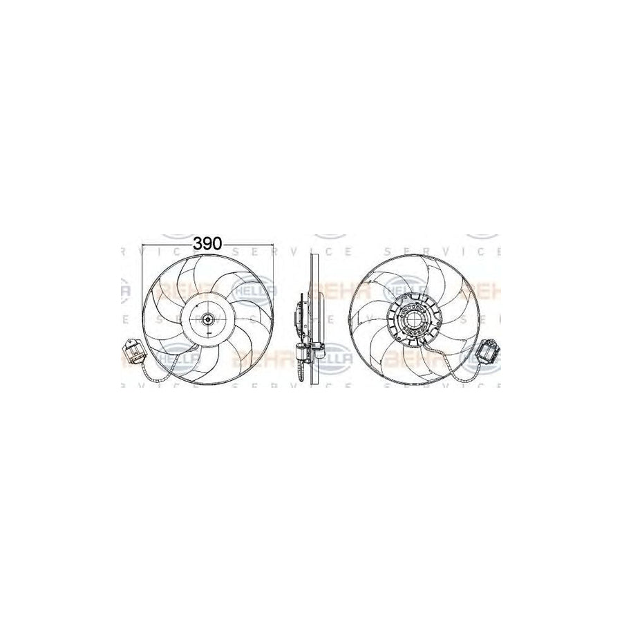 Hella 8EW 351 104-471 Fan, Radiator