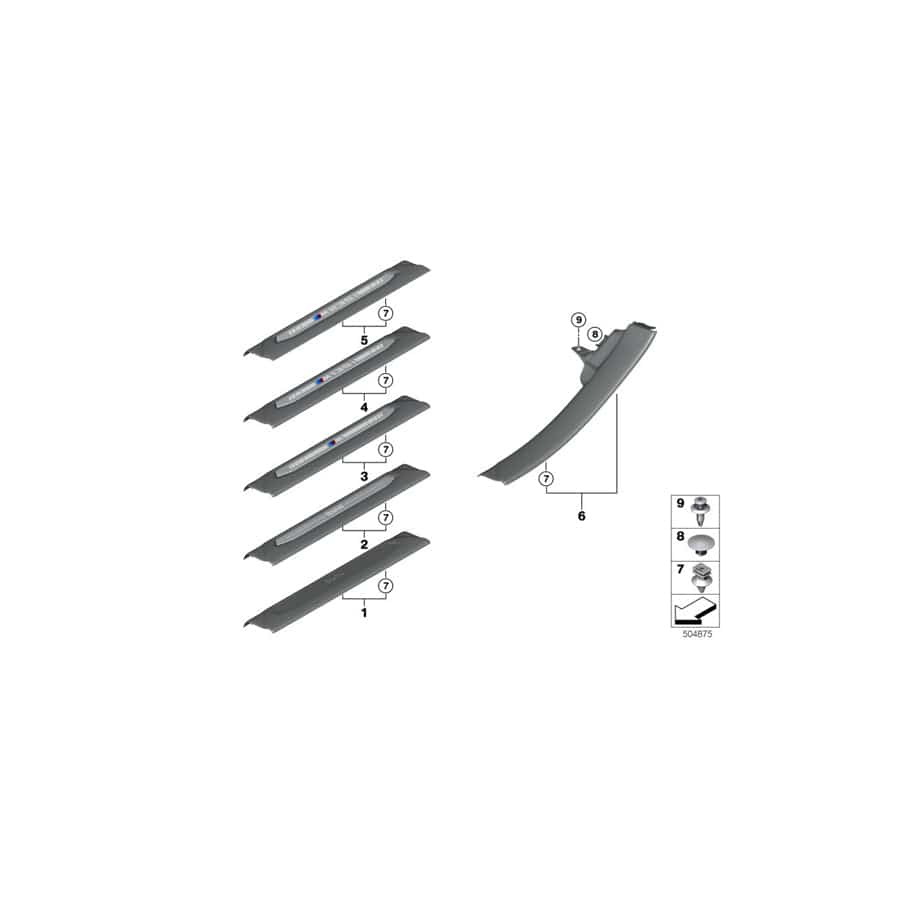 Genuine BMW 51476999466 F44 Cover Strip, Entrance Rear Right SCHWARZ (Inc. M235iX, 228iX & 218i) | ML Performance UK Car Parts