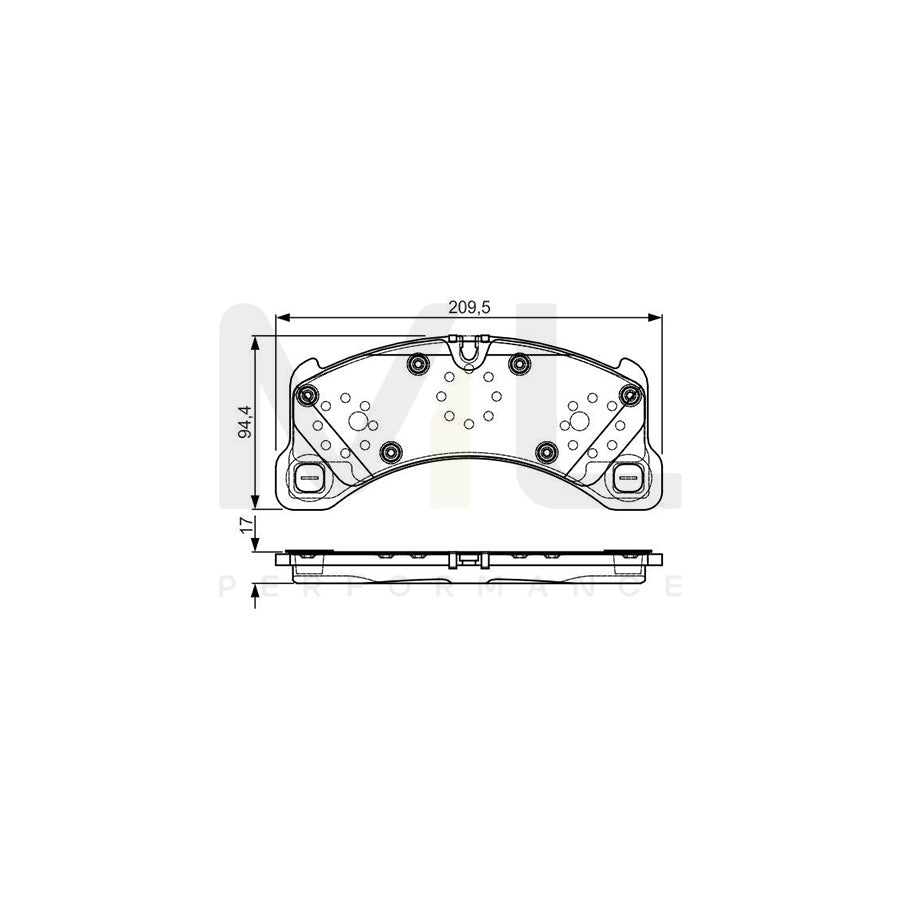 Bosch 0986Tb3217 Brake Pad Set For Porsche Cayenne (92A) | ML Performance Car Parts