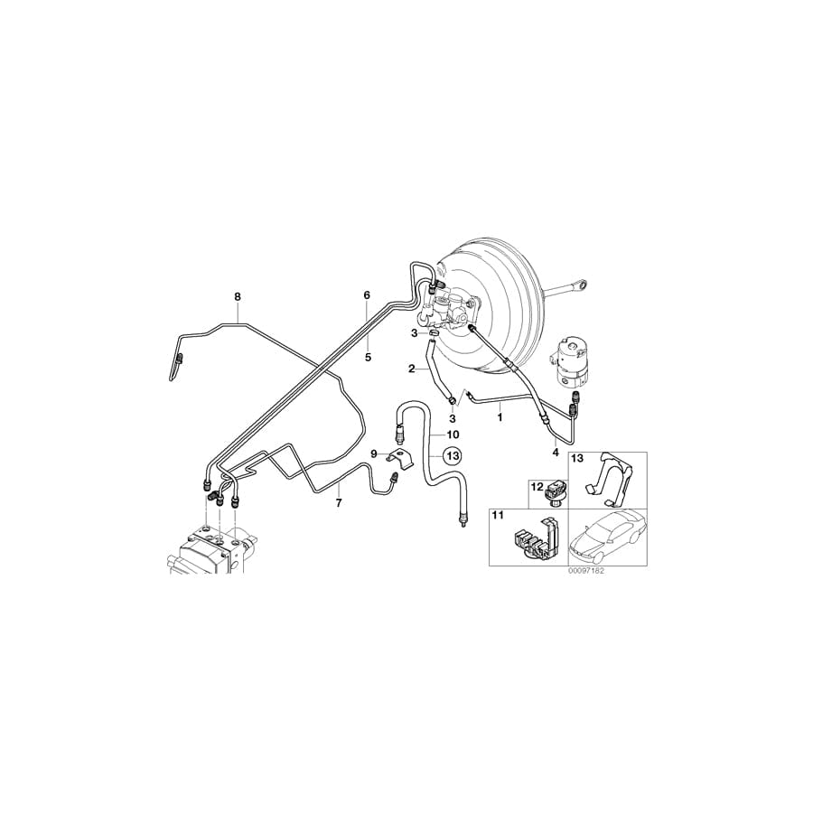 Genuine BMW 34536752038 E53 Pipeline With Pressure Hose (Inc. X5) | ML Performance UK Car Parts
