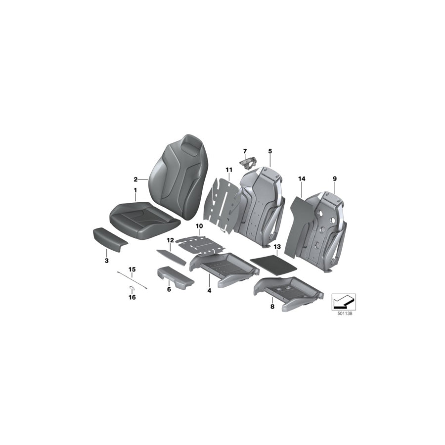 Genuine BMW 52108094186 F91 F93 F92 Leather Cover Sport Backrest Right MIDRAND BEIGE (Inc. M8) | ML Performance UK