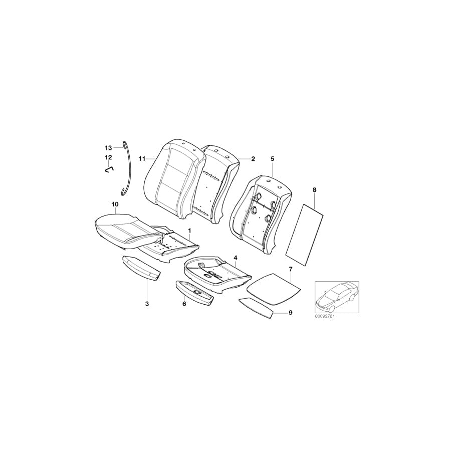 Genuine BMW 52107113107 E60 E61 Seat Cover Leather ROTORANGE (Inc. 545i, 550i & 523i) | ML Performance UK Car Parts