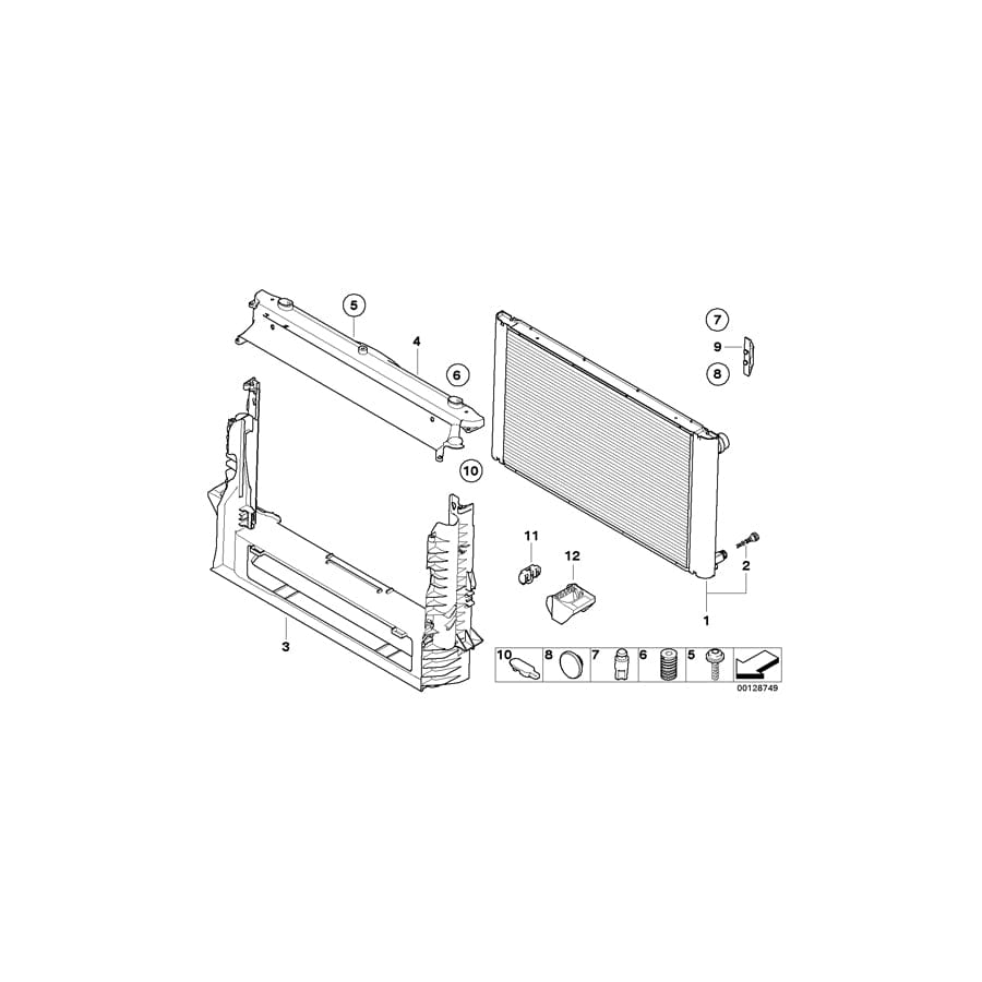 Genuine BMW 17117792832 E60 E61 Radiator (Inc. 530d, 525d & 535d) | ML Performance UK Car Parts