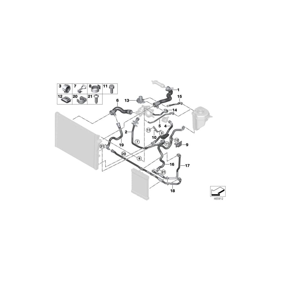 Genuine BMW 17128517663 F15 F16 Hose, Auxiliary Cooler - Thermostat (Inc. X5 40dX & X6 40dX) | ML Performance UK Car Parts