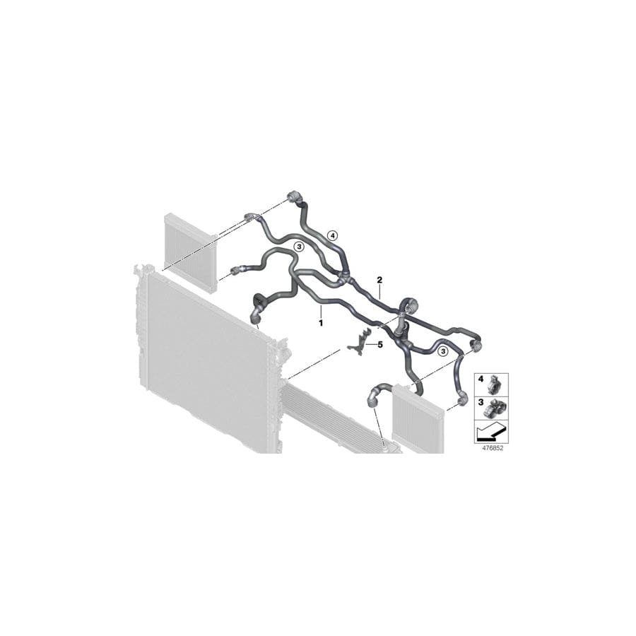 Genuine BMW 17127991454 G12 Hose, Remote, Coolant Radiator ALPINA (Inc. ALPINA B7) | ML Performance UK Car Parts