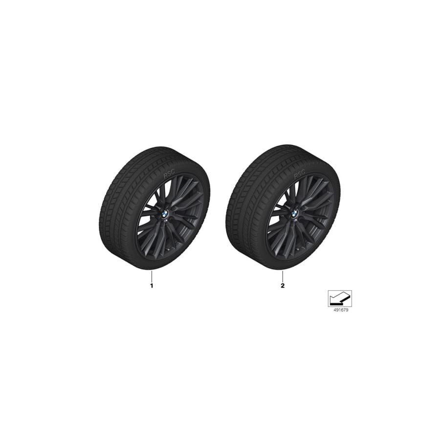 Genuine BMW 36112462648 G20 G21 Tpm Wheel With Tire Winter Black Matte 225/45R18 95V (Inc. 318d, 320dX & 320d) | ML Performance UK Car Parts