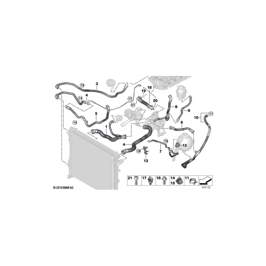 Genuine BMW 17128654310 G06 G05 G07 Hose For Expansion Tank (Inc. X5 40i, X5 40iX & X7 40iX) | ML Performance UK Car Parts