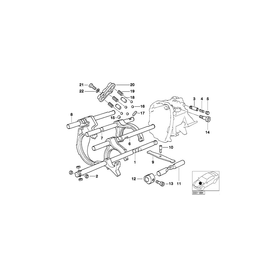 Genuine BMW 23311228386 E46 E34 E36 Pin (Inc. 320Ci, 318Ci & 525i) | ML Performance UK Car Parts