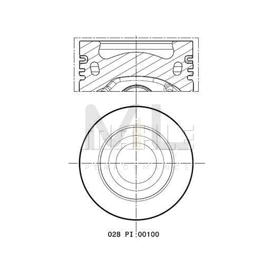 MAHLE ORIGINAL 028 PI 00100 002 Piston 81,5 mm, with cooling duct, with piston ring carrier | ML Performance Car Parts
