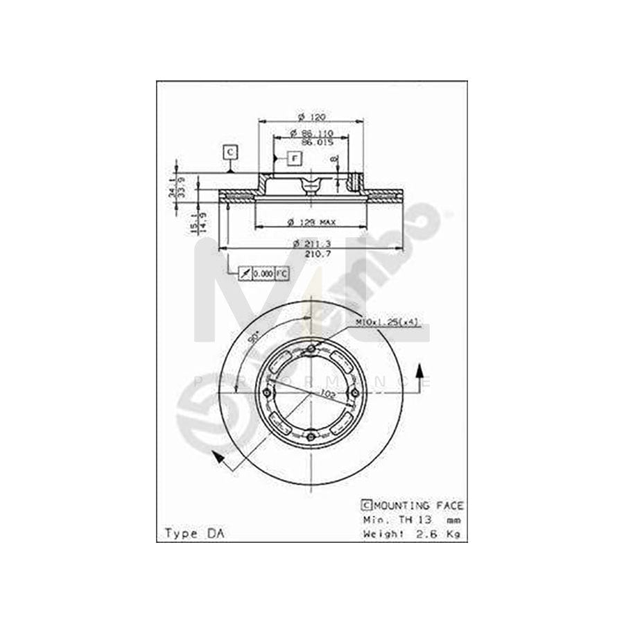 BREMBO 09.5848.10 Brake Disc for SUZUKI Swift I Hatchback (AA) Internally Vented | ML Performance Car Parts