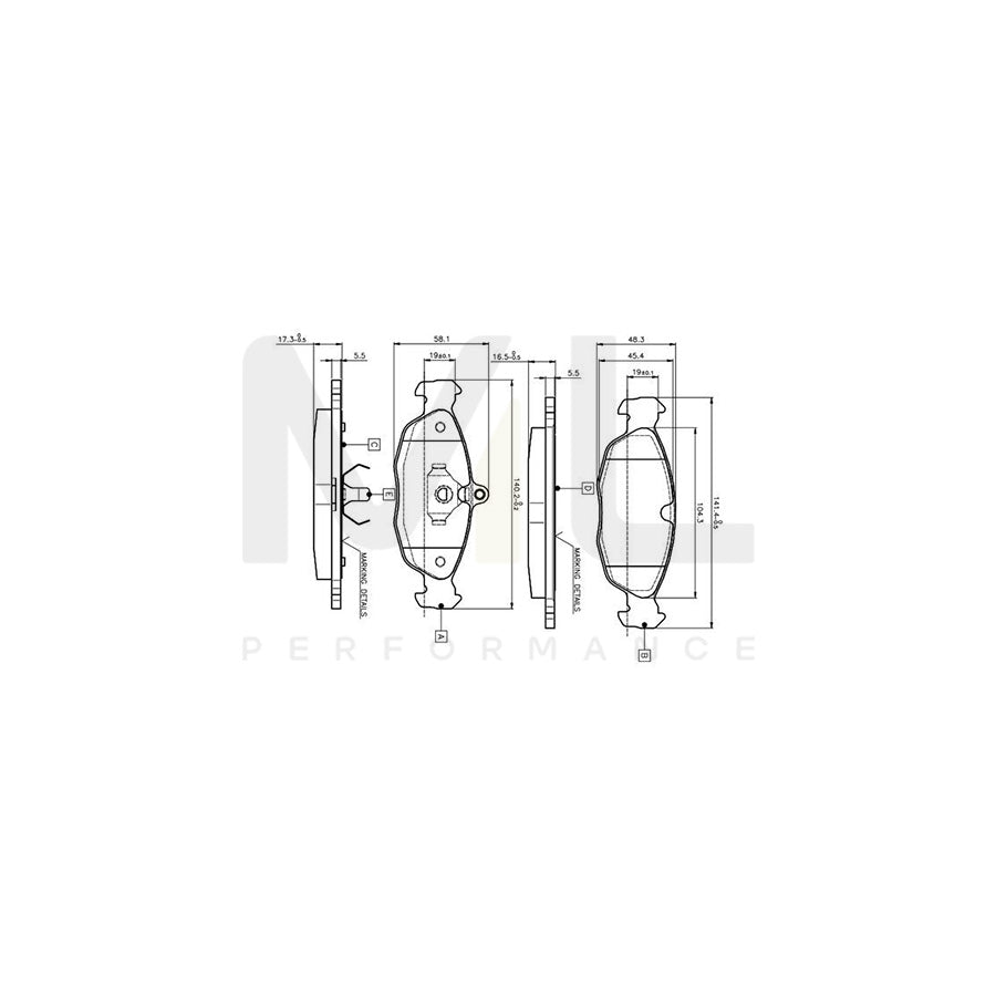 Bosch 0986Tb2021 Brake Pad Set Excl. Wear Warning Contact, With Accessories | ML Performance Car Parts