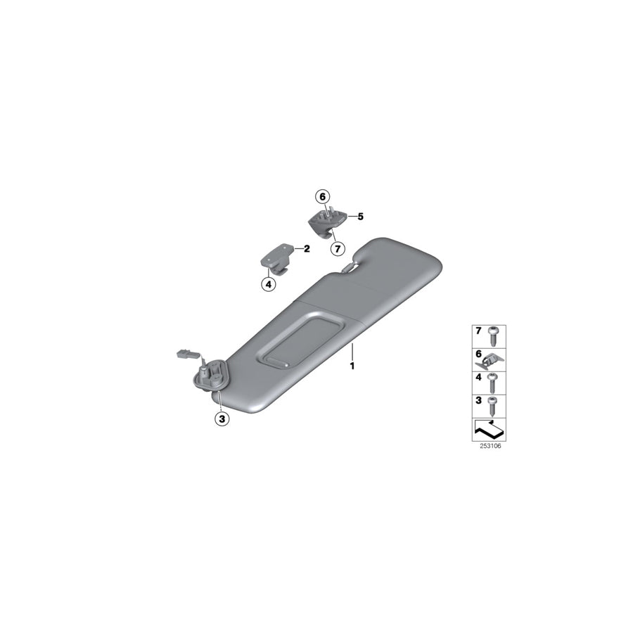 Genuine BMW 51167276933 Left Sun Visor SCHWARZ (Inc. M6, 640i & 650iX 4.0) | ML Performance UK