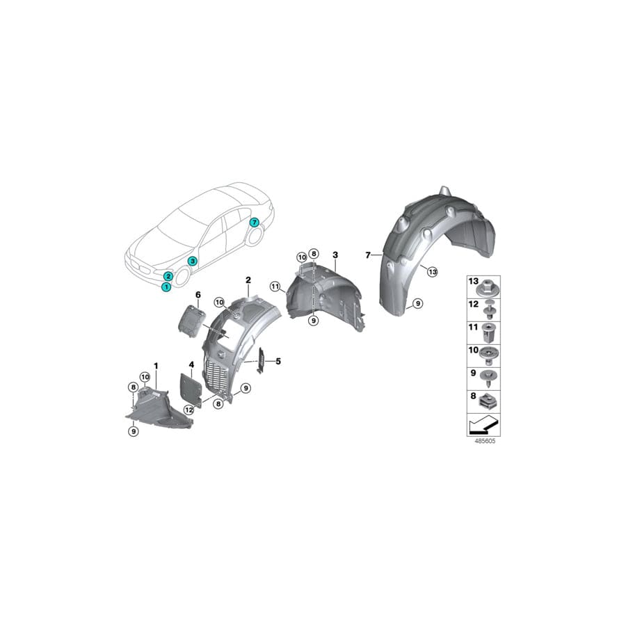 Genuine BMW 51718079993 F93 Cover, Wheell Housing, Rear Left (Inc. & M8) | ML Performance UK Car Parts