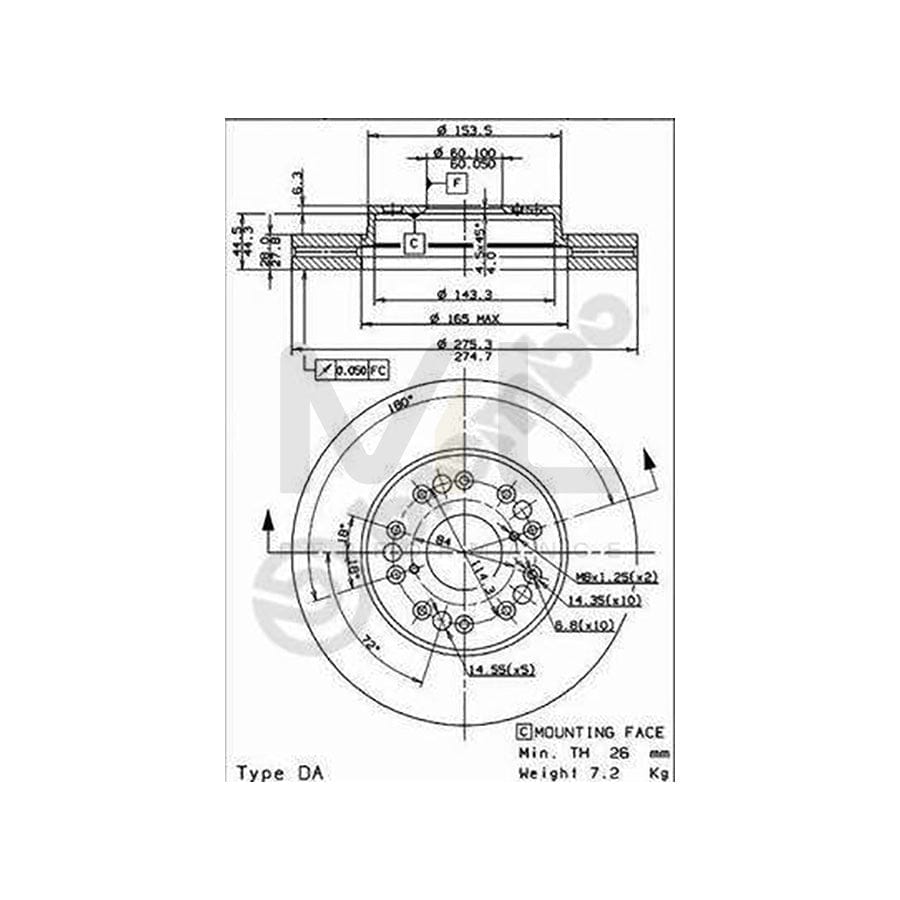 BREMBO 09.9178.10 Brake Disc for LEXUS LS I (XF10) Internally Vented | ML Performance Car Parts