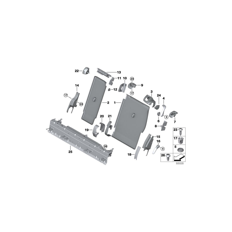 Genuine BMW 52207353079 F15 Cover For Joint, Center Front Left ELFENBEINWEISS (Inc. X5 40dX, X5 50iX 4.0 & X5 35dX) | ML Performance UK