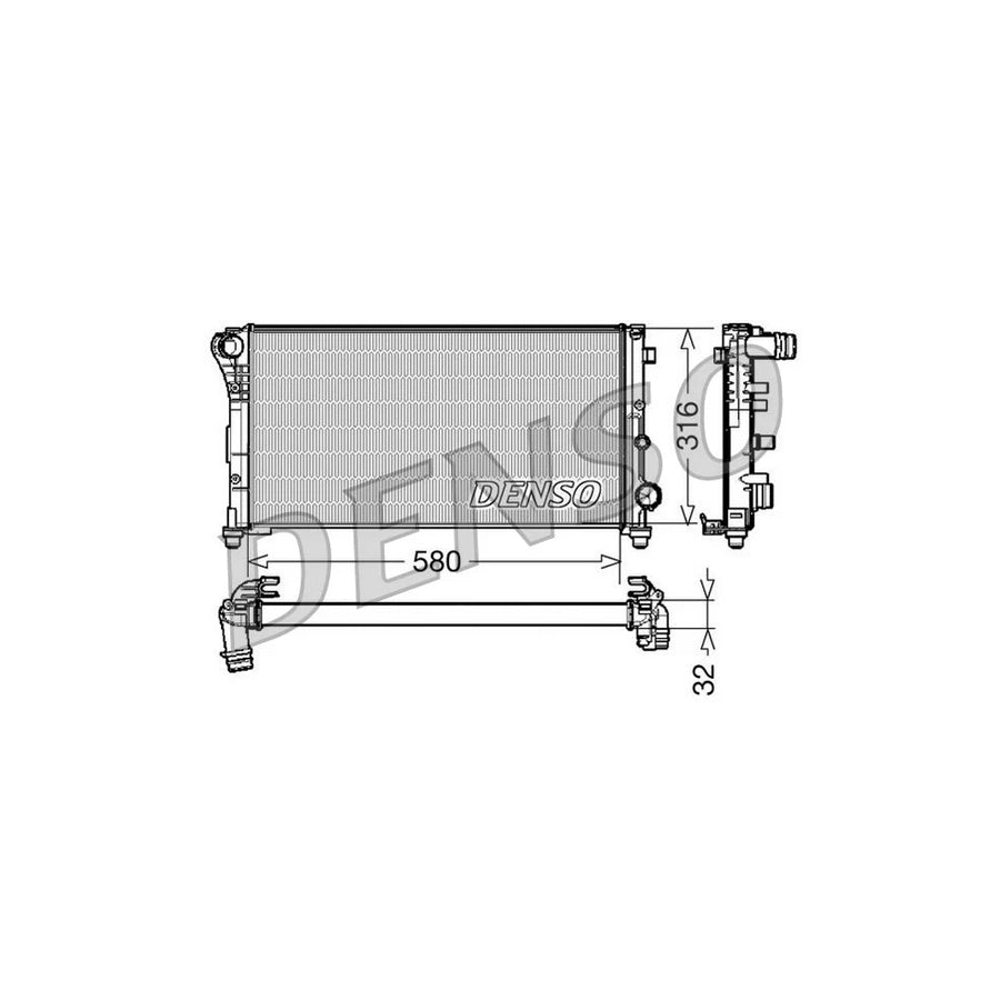 Denso DRM09084 Drm09084 Engine Radiator For Fiat Panda Ii Hatchback (169) | ML Performance UK