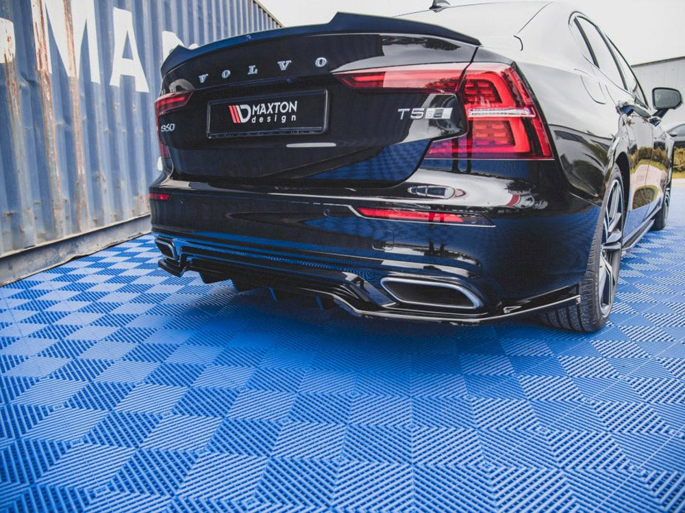 Maxton Design Volvo S60/v60 R-design MK3 (2018-) Central Rear Splitter (w/ Vertical Bars)