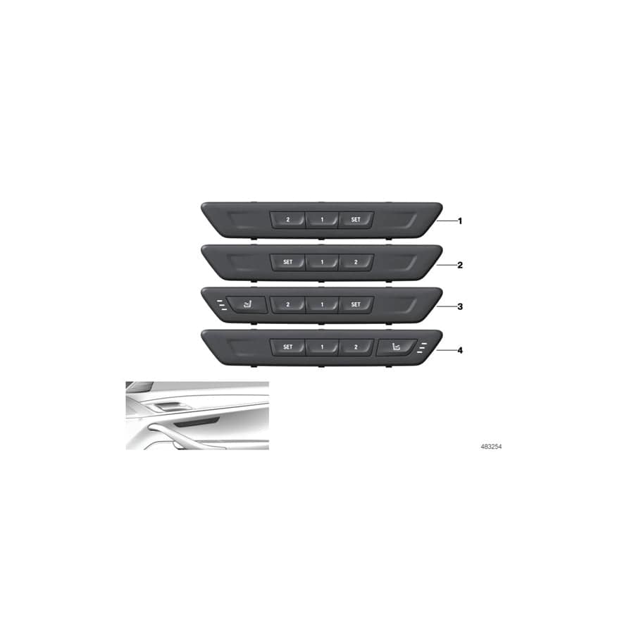 Genuine BMW 61316826750 G31 G30 G32 Operating Facility Seat Functions Right CANBERRA-BEIGE (Inc. 530iX, 520i & 530eX) | ML Performance UK Car Parts