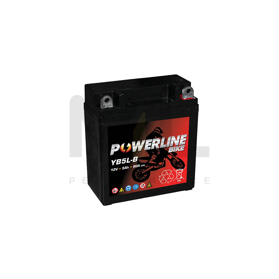 YB5L-B AGM Powerline Motorcycle Battery 12V 5Ah YB5LB | Car Batteries UK | ML Performance Car Parts