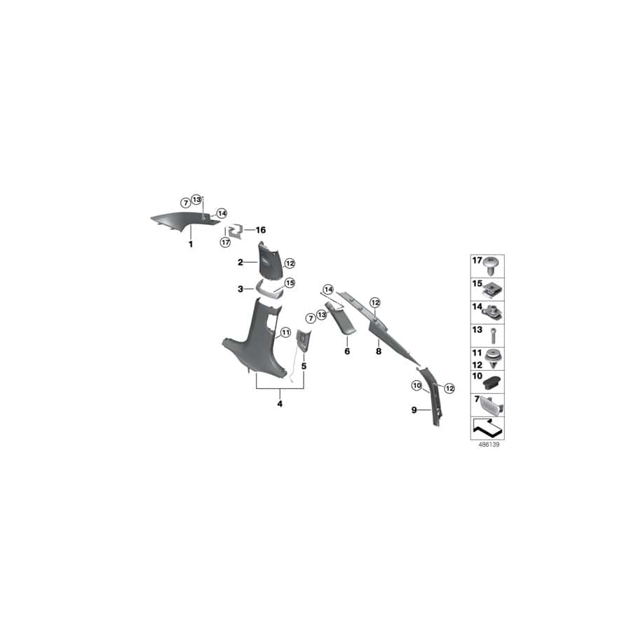 Genuine BMW 51477445469 G32 Trim Panel For D-Pillar Bottom Left SCHWARZ (Inc. 630i, 630iX & 640dX) | ML Performance UK Car Parts