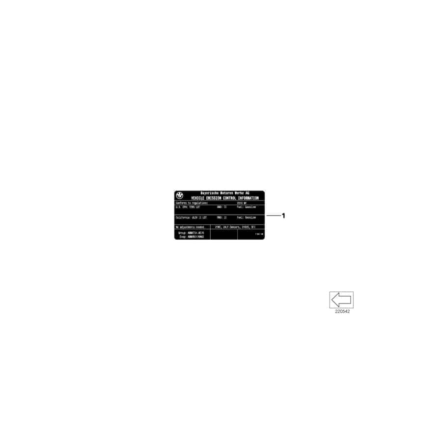 Genuine BMW 71248025896 E52 Label "Exhaust Emission" (Inc. & ALPINA V8) | ML Performance UK Car Parts