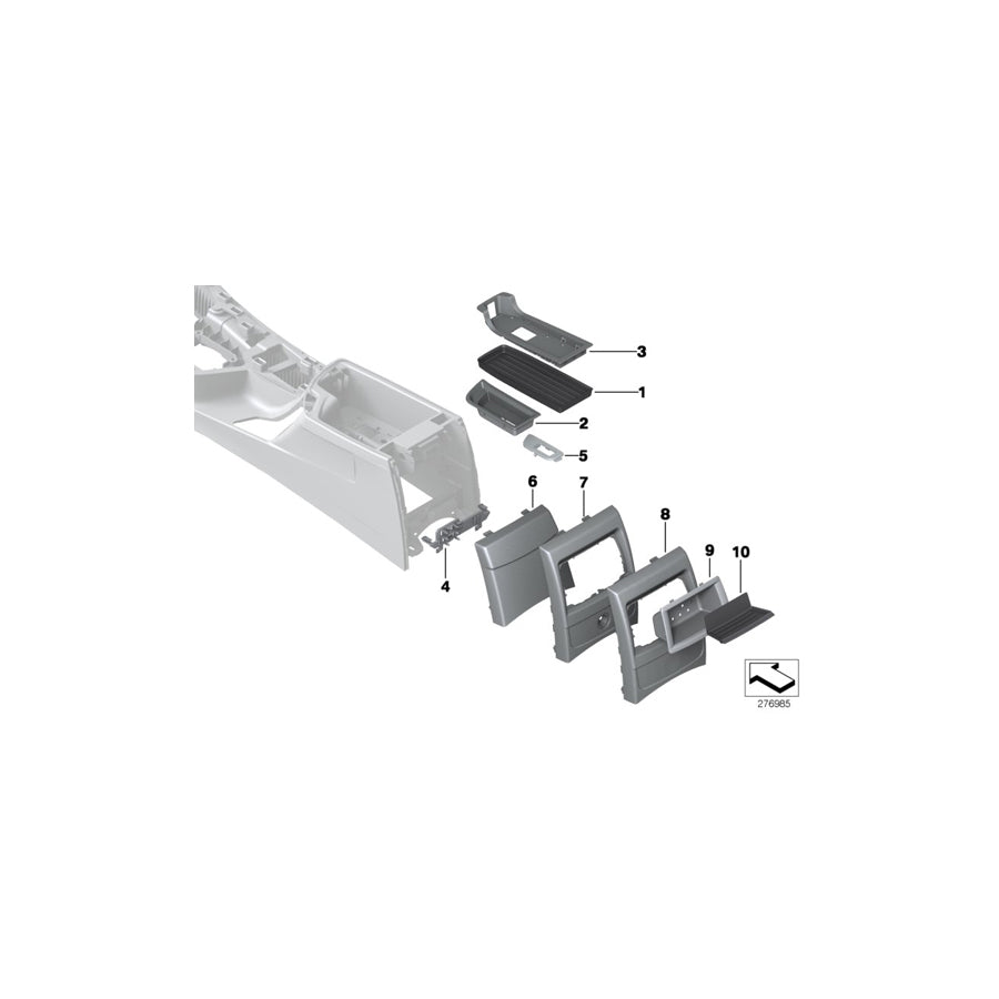 Genuine BMW 51169236091 F22 F20 F21 Cover Centre Console, Rear OYSTER (Inc. M240iX, 116d & 116i) | ML Performance UK