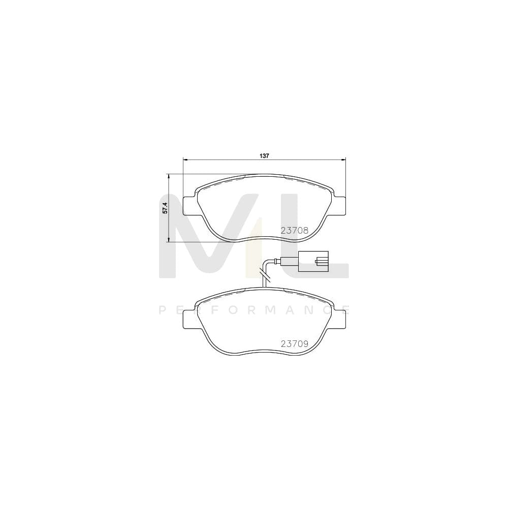 Hella 8DB 355 015-791 Brake Pad Set With Integrated Wear Warning Contact, With Brake Caliper Screws, With Accessories | ML Performance Car Parts