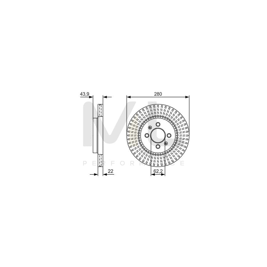 BOSCH 0 986 479 U89 Brake Disc Vented, Oiled | ML Performance Car Parts
