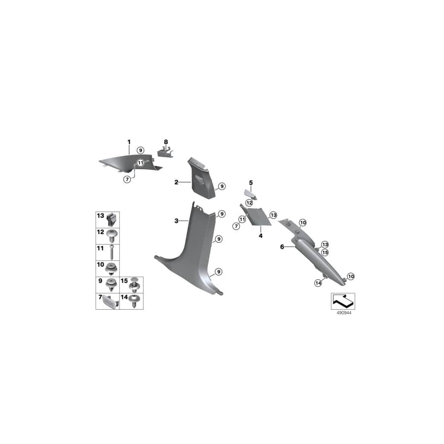 Genuine BMW 51438072831 G02 M Left Column A Cover SCHWARZ (Inc. X4 25dX, X4 M40iX & X4 M40dX) | ML Performance UK Car Parts