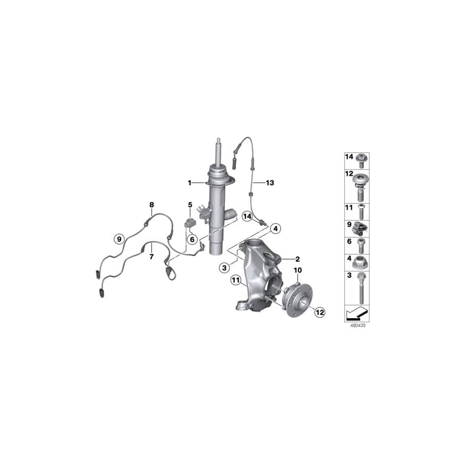 Genuine BMW 37116851556 F34 Front Right Spring Strut (Inc. 330dX, 335iX & 340iX) | ML Performance UK Car Parts