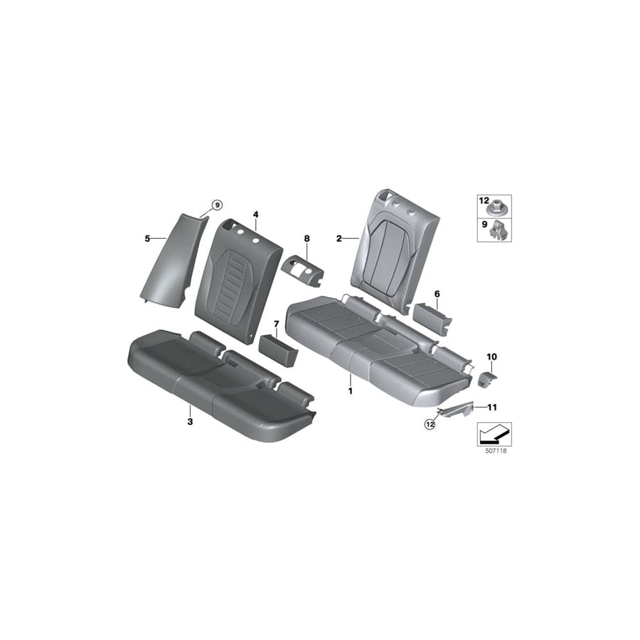 Genuine BMW 52207470916 Side Finisher, Leather, Right SCHWARZ (Inc. X3 M, X3 20i 1.6 & X3 20dX) | ML Performance UK