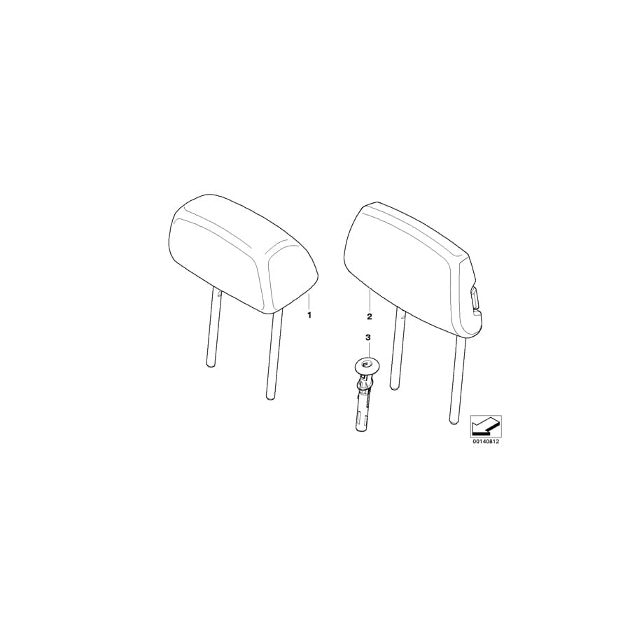 Genuine BMW 52208039301 E90 E90 Headrest Leather PALLADIUMSILBER (Inc. & M3) | ML Performance UK Car Parts