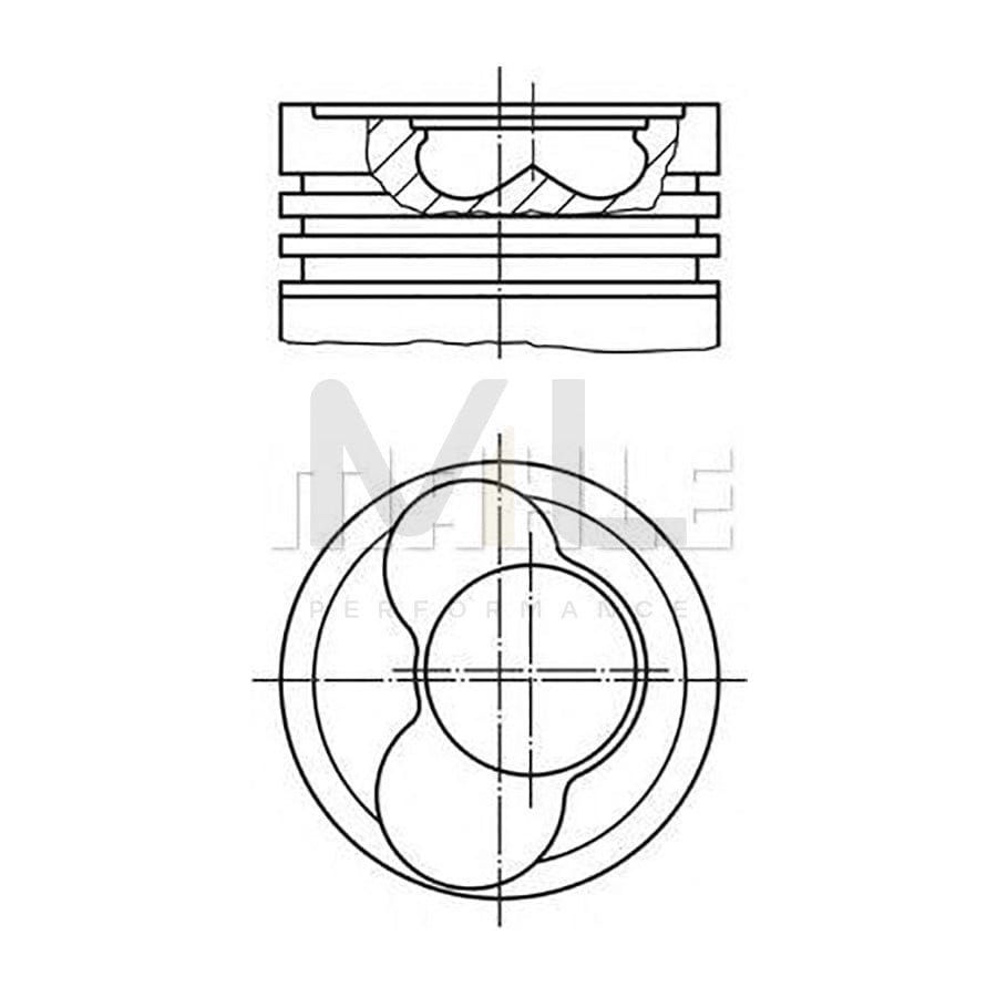MAHLE ORIGINAL 030 65 02 Piston 80,01 mm, at steering cylinder, Axle stop on frame, with cooling duct, with piston ring carrier | ML Performance Car Parts