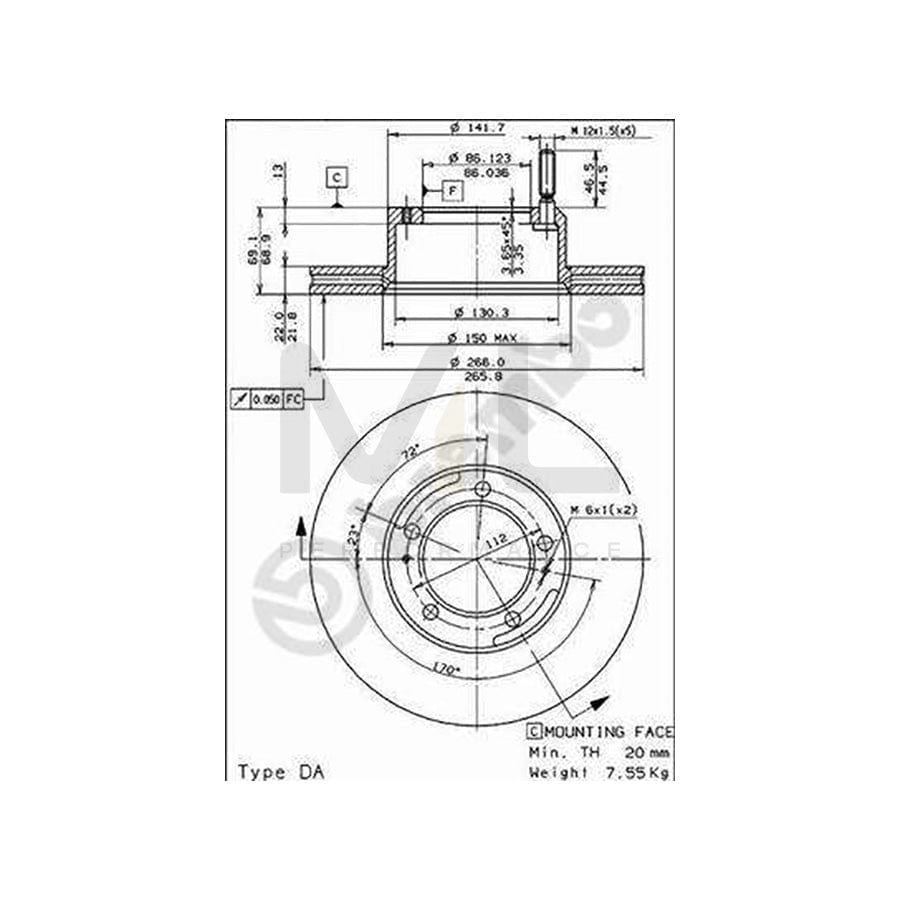 BREMBO 09.3991.10 Brake Disc for ALFA ROMEO 6 (119) Internally Vented | ML Performance Car Parts