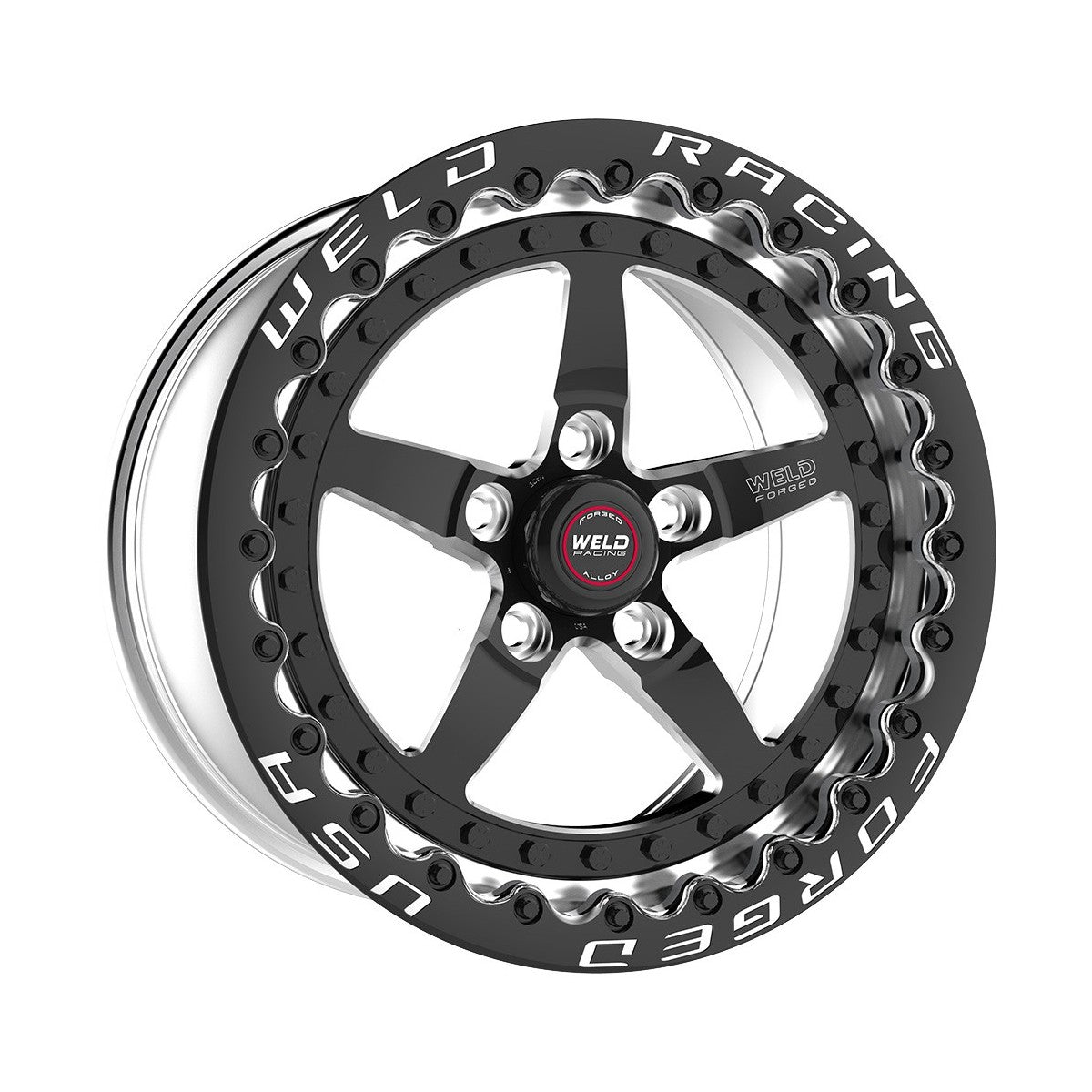 Weld 791P510212G Weldstar Beadlock Wheel 15x10 5x4.5 ET25 BS6.5 Polished Center - Polished Shell