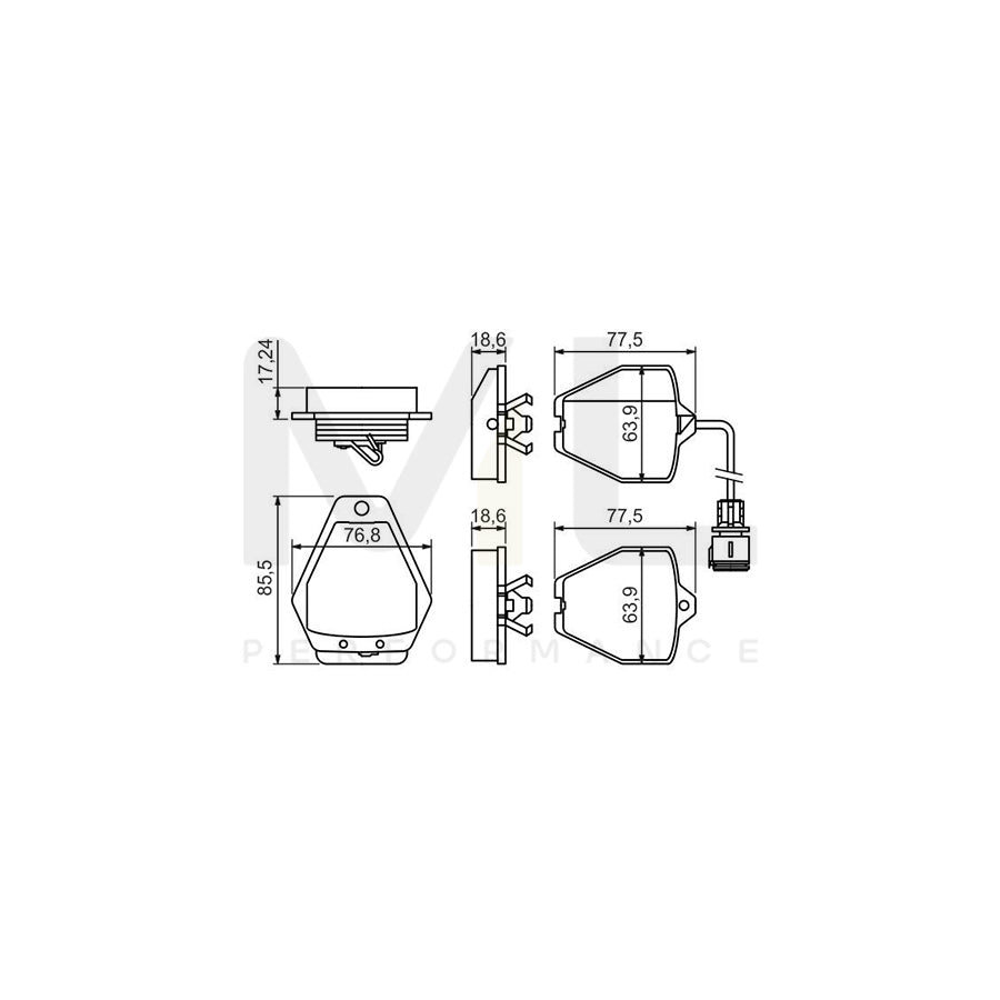 Bosch 0986494436 Brake Pad Set For Audi A8 D2 (4D2, 4D8) With Integrated Wear Sensor, With Anti-Squeak Plate, With Piston Clip BP1358 | ML Performance Car Parts