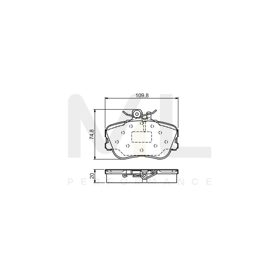 Bosch 0986Tb3174 Brake Pad Set Suitable For Mercedes-Benz C-Class | ML Performance Car Parts