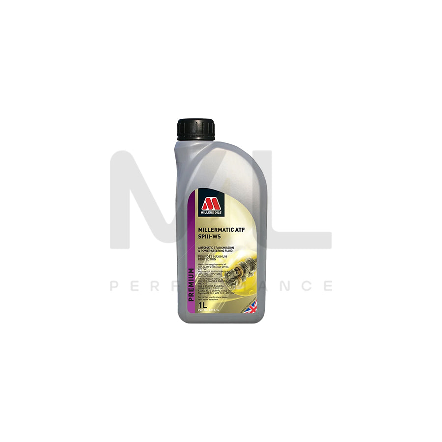 Millers Oils Millermatic ATF SPIII-WS Automatic Transmission Fluid 1l | Engine Oil | ML Car Parts UK | ML Performance