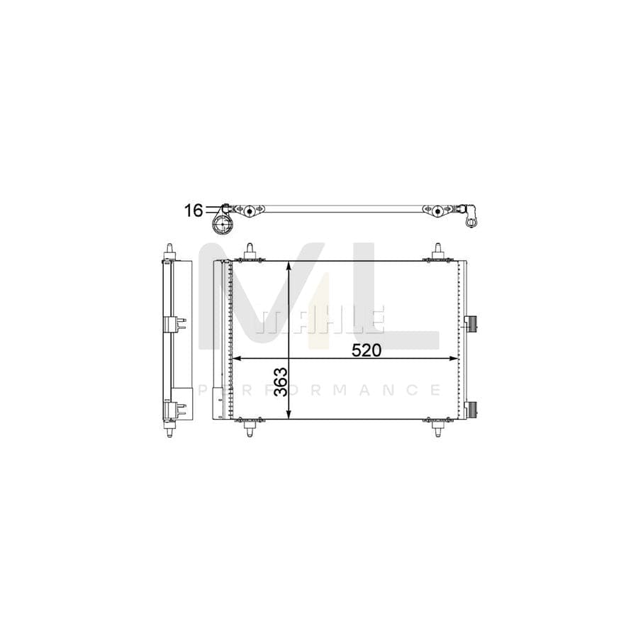 MAHLE ORIGINAL AC 447 000P Air conditioning condenser with dryer | ML Performance Car Parts