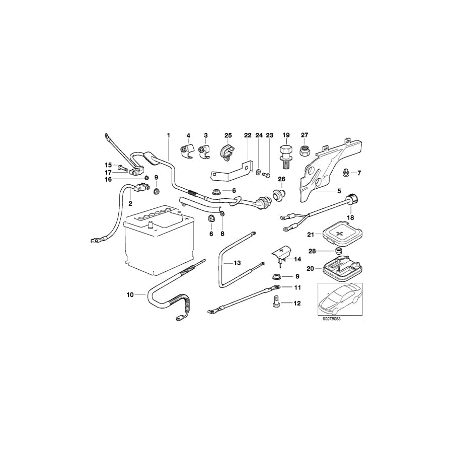 Genuine BMW 12421733939 E39 E38 Rep.Kit F Safety Battery Terminal Clamp 95 QMM (Inc. 530d, 525d & 740d) | ML Performance UK Car Parts