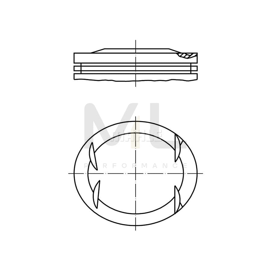 MAHLE ORIGINAL 001 41 02 Piston 90,4 mm, without cooling duct | ML Performance Car Parts