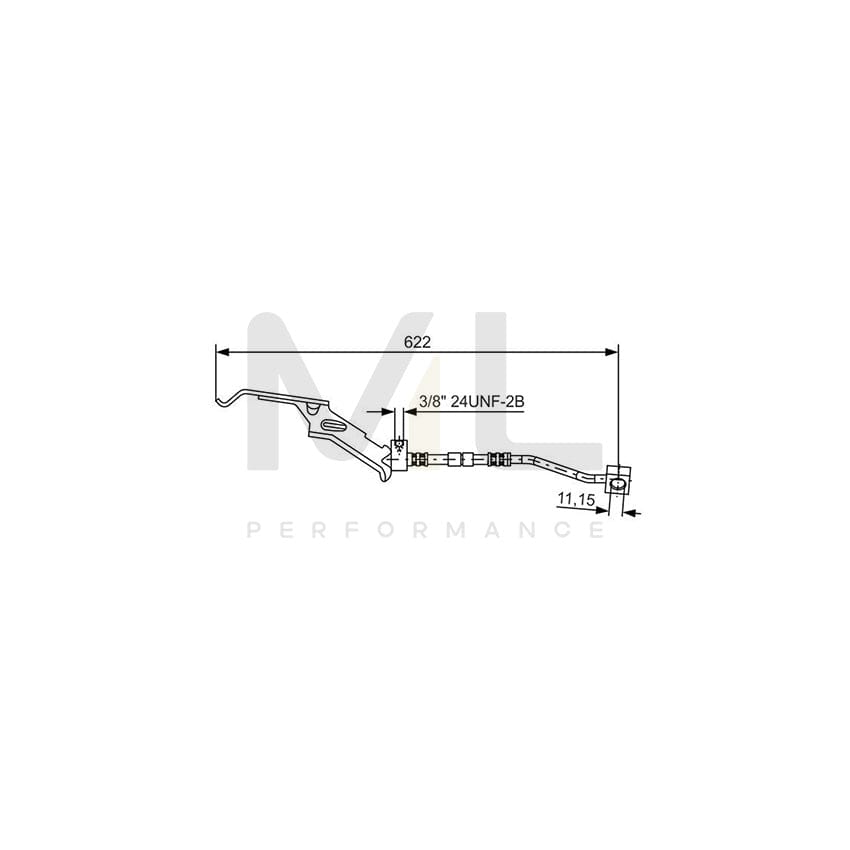 BOSCH 1 987 476 085 Brake Hose 330mm, 3/8 | ML Performance Car Parts