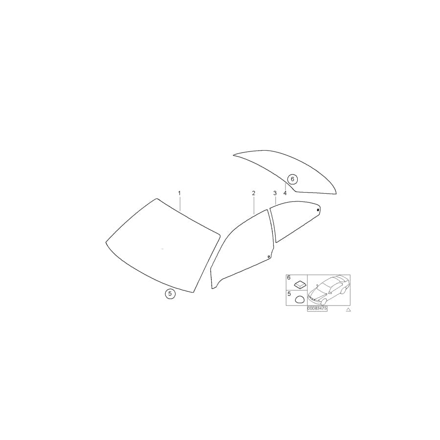 Genuine BMW 51338252453 E46 Side Window, Door, Green, Left (Inc. 318ti, 316ti & 325ti) | ML Performance UK Car Parts